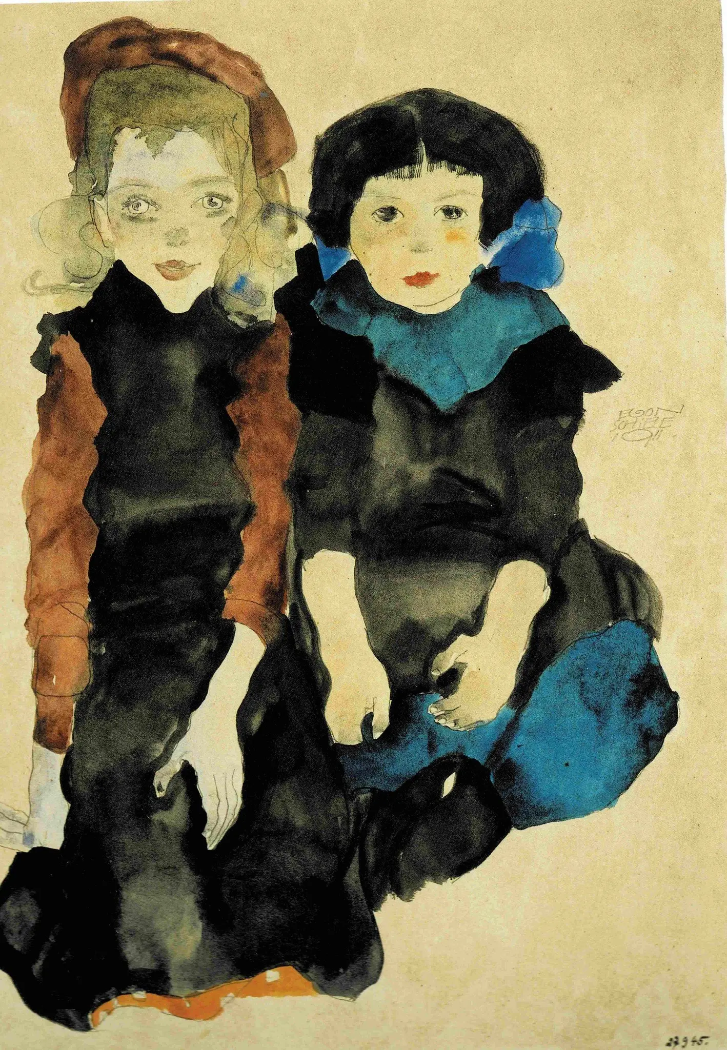 Two Little Girls (1911) – Egon Schiele
