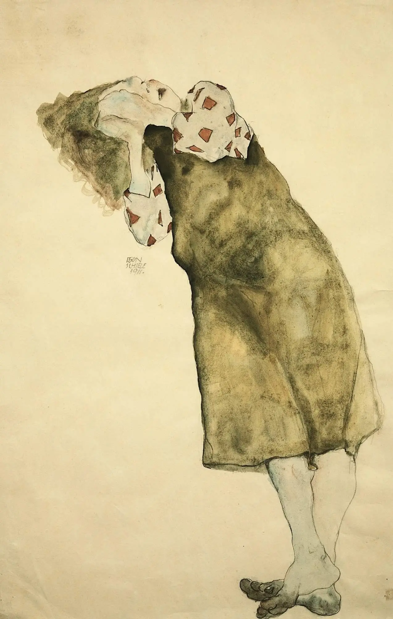sleeping girl 1911 schiele