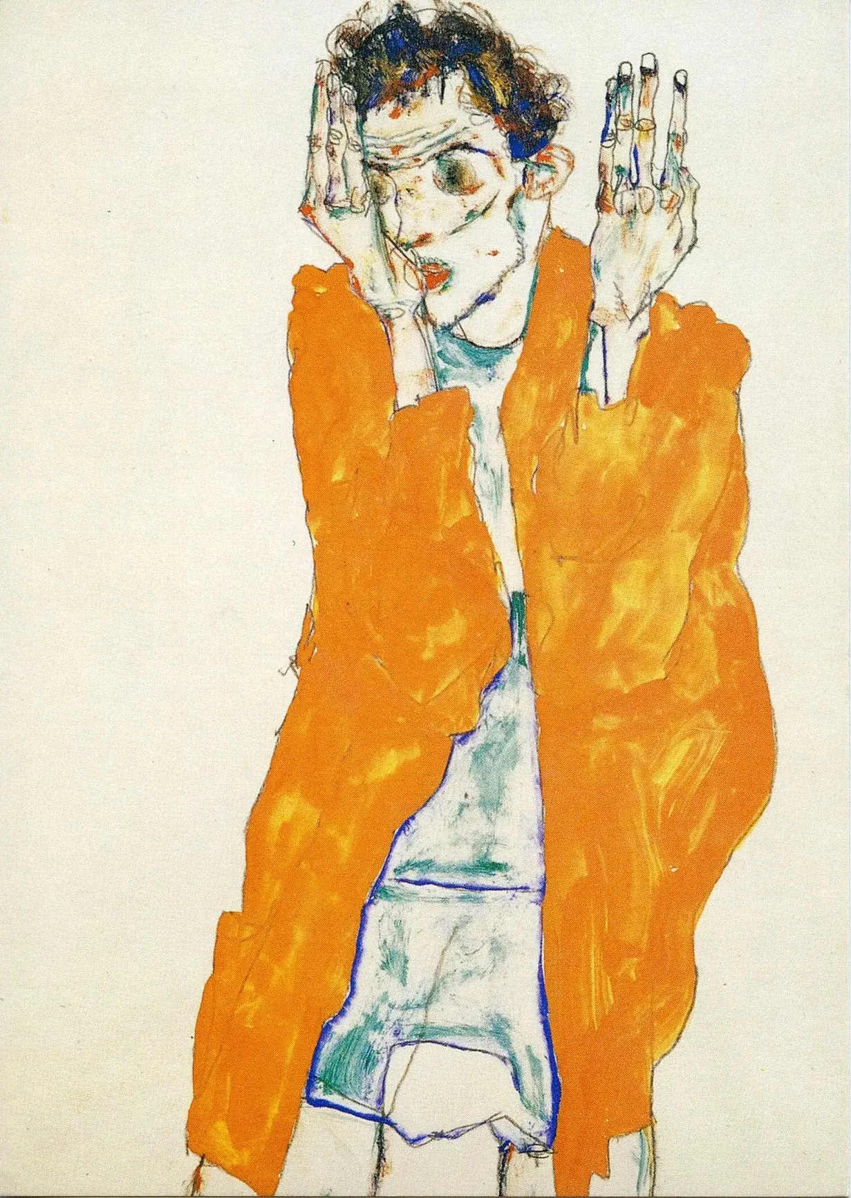 Self-Portrait with Raised Arms 1914 Schiele