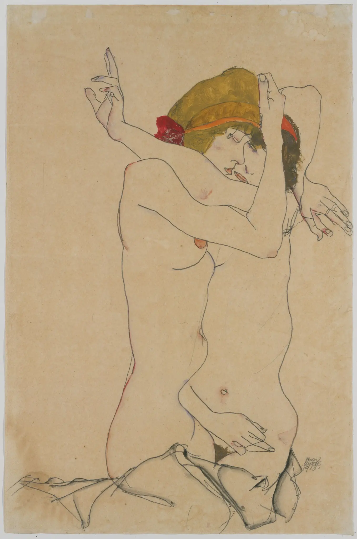 Two Women Embracing 1913 Schiele