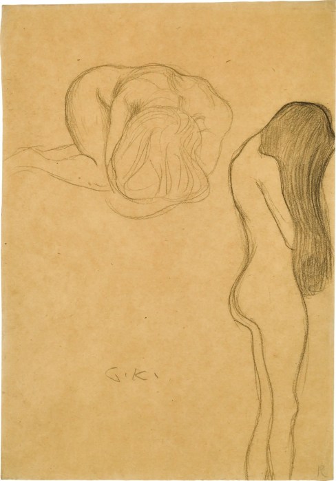 Crouched Female Nude Standing Right, 1902 Klimt