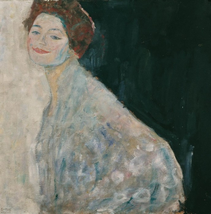 Lady in White , 1917 unfinished Klimt