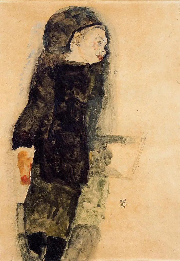 child in black 1911 Schiele