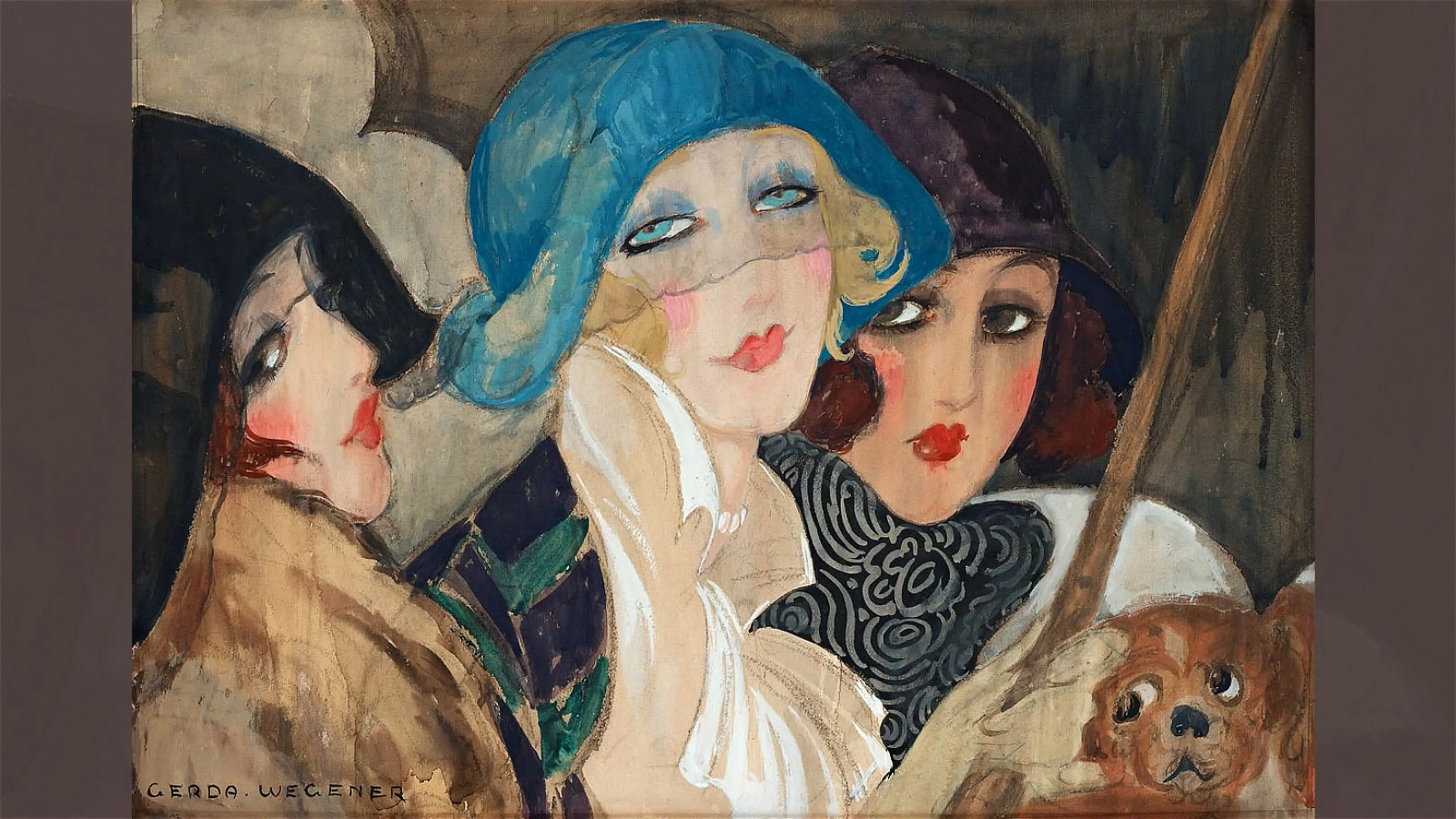 Three Women under an Umbrella, 1920s – Gerda Wegener