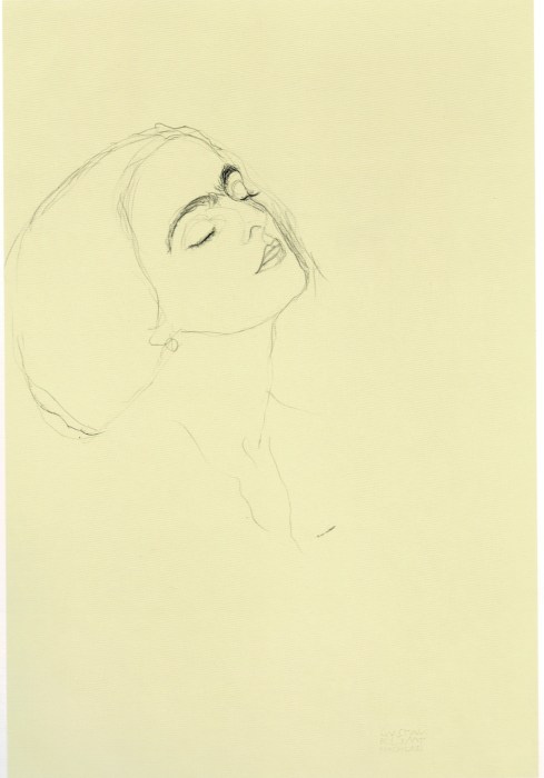 Woman’s Head with Closed Eyes, Facing Right 1913 Klimt