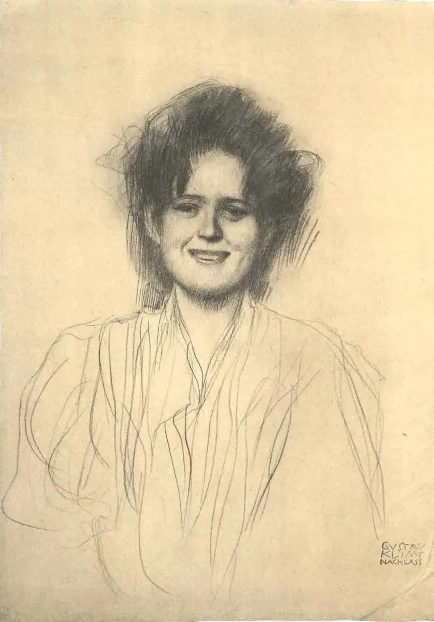 Bust of a Smiling Girl 1896 Klimt