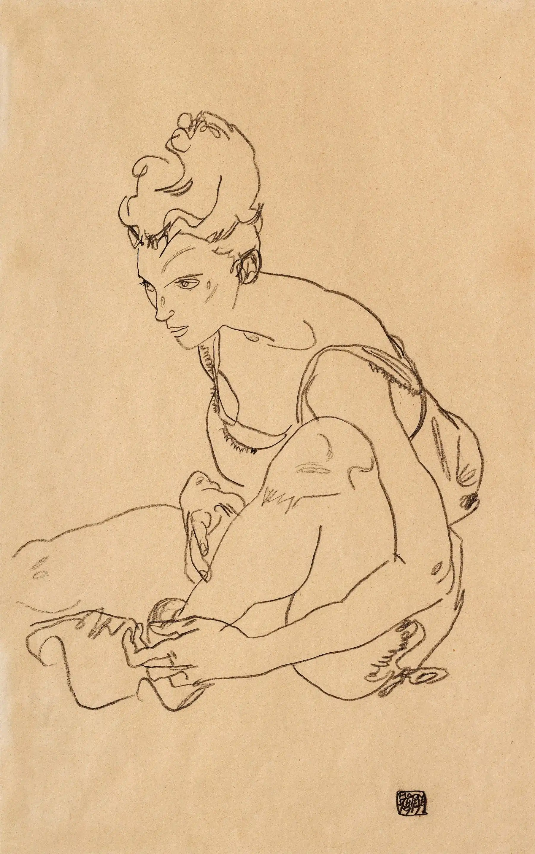 Seated Woman 1917 Egon Schiele
