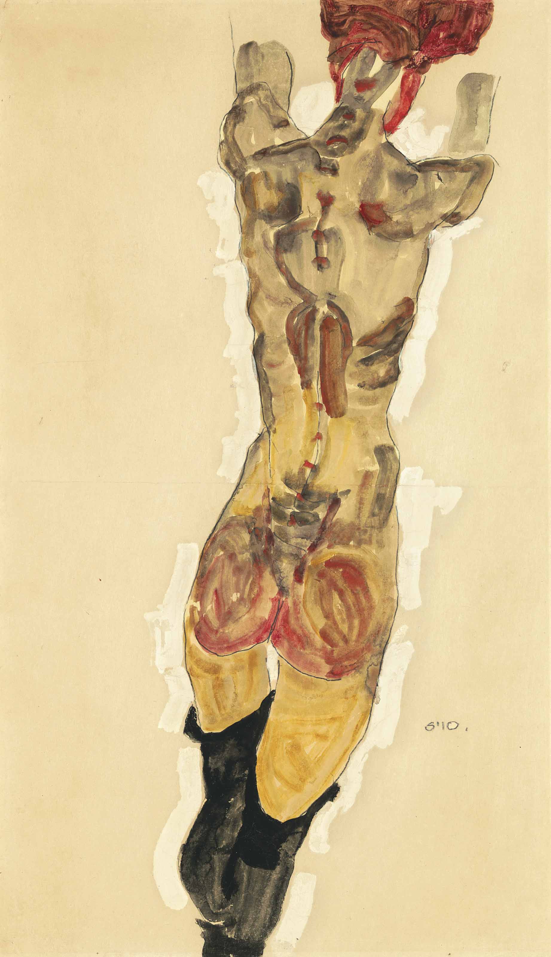 Standing Nude from the Back 1910 Egon Schiele