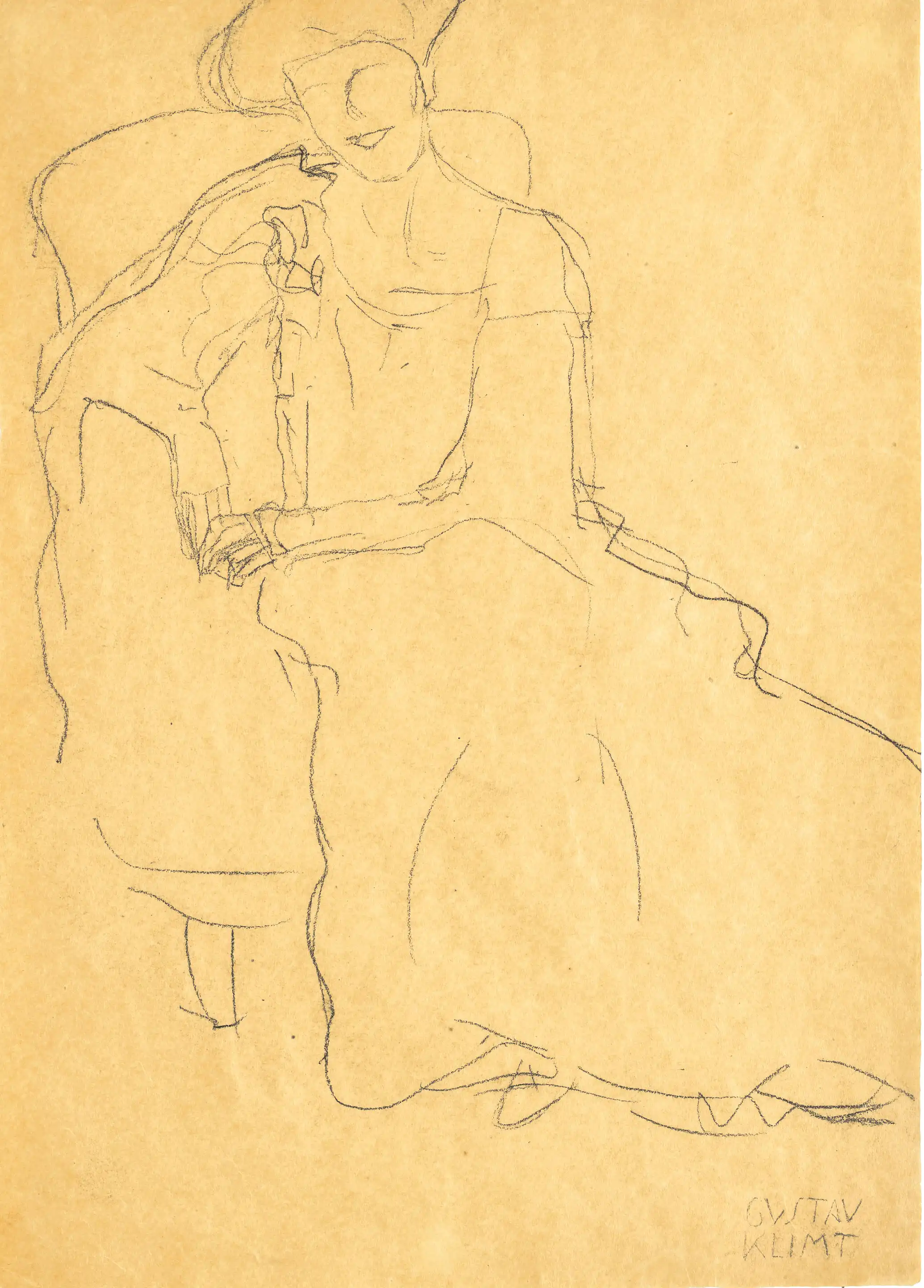 Seated in an Armchair, Frontal View, Forearms Resting in Lap 1903 Gustav Klimt