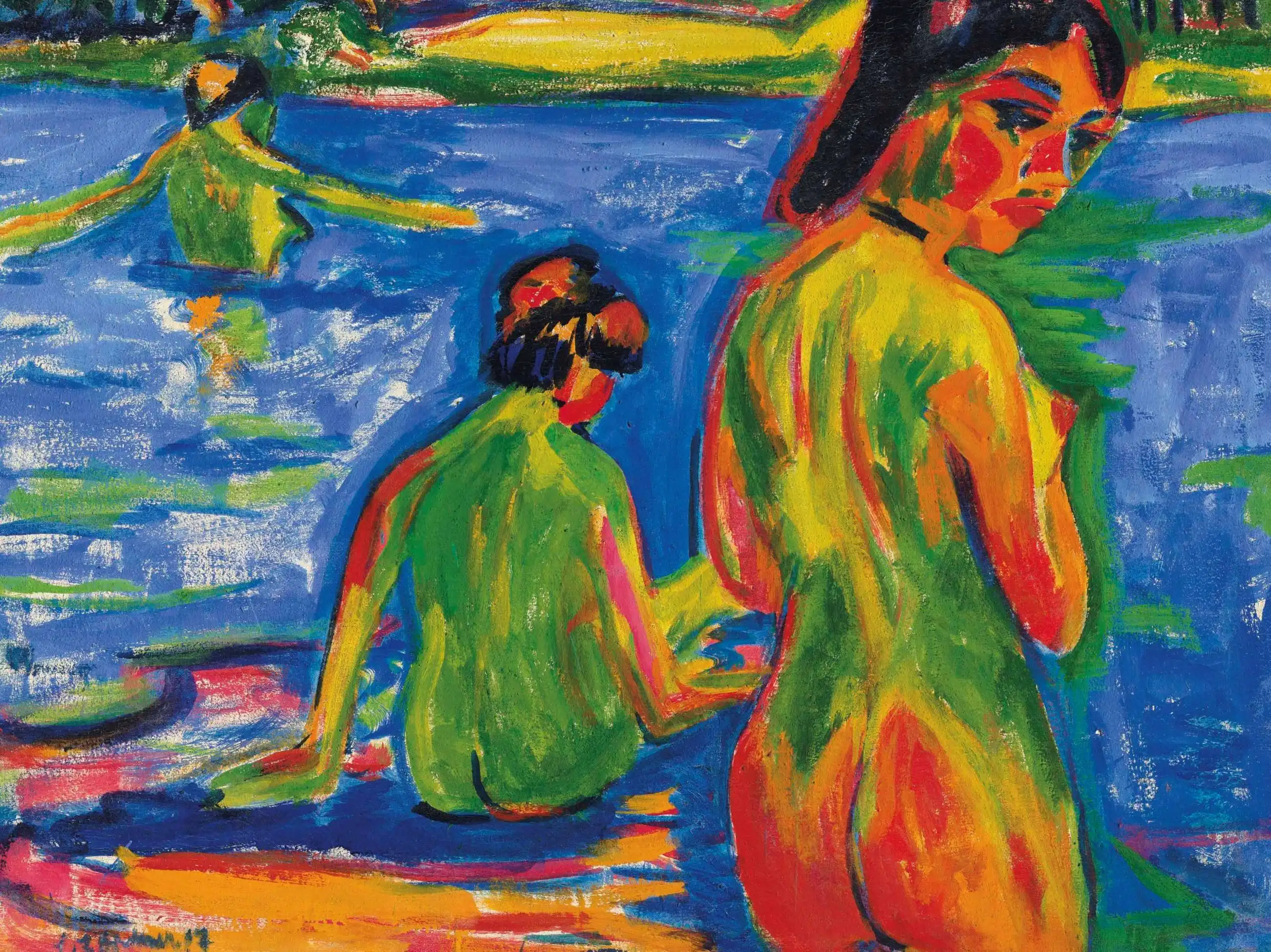 Girls Bathing in the Lake, Moritzburg 1909 Kirchner