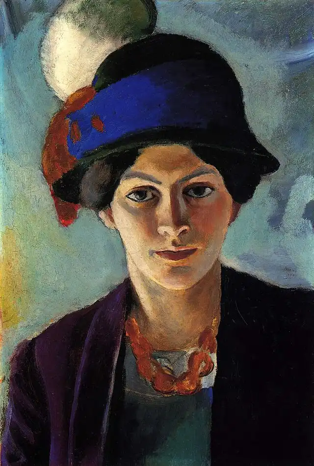 Portrait of the artist’s wife with a hat 1909 August Macke