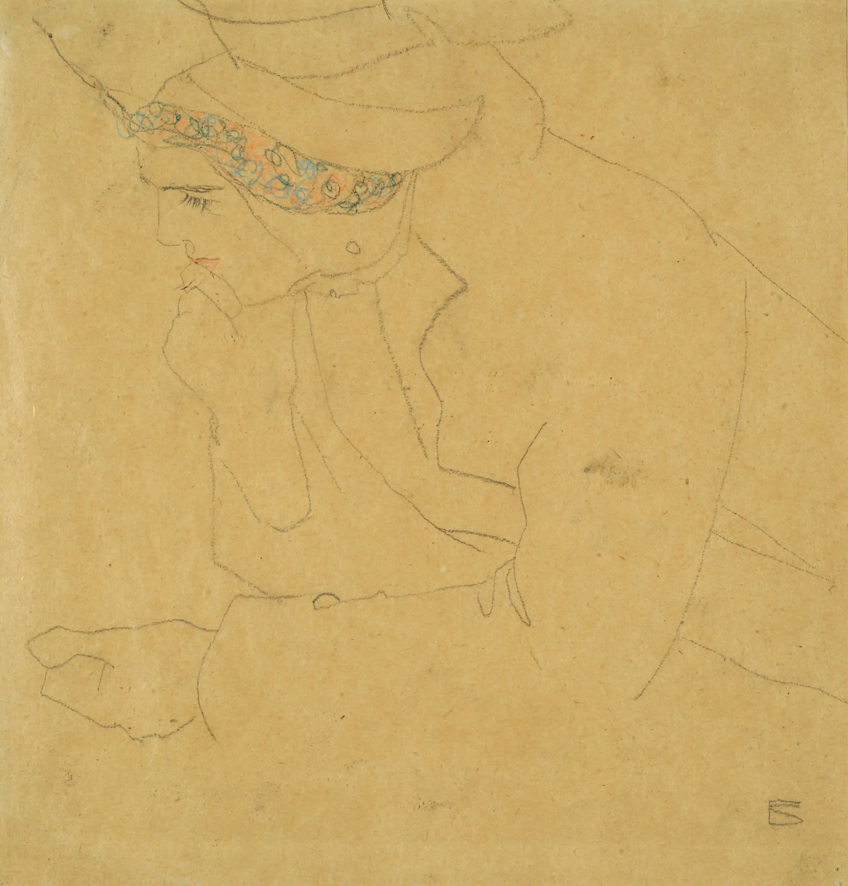 Seated Lady Wearing a Hat 1909 Egon Schiele