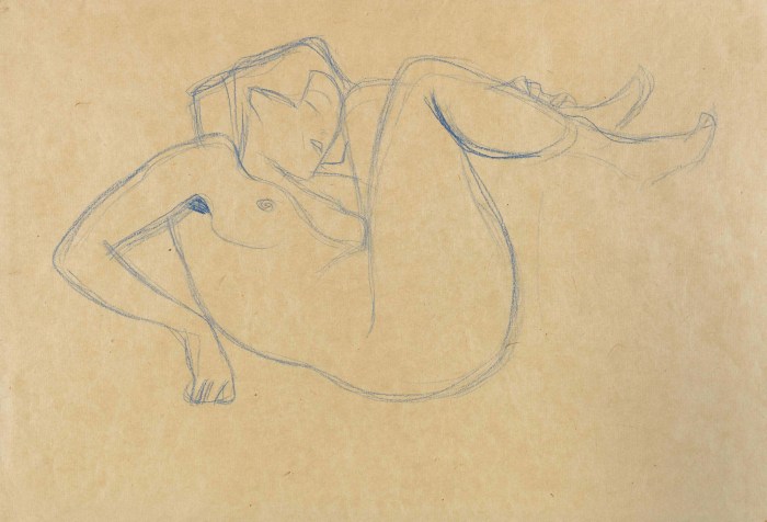 Crouching Female Nude with Drawn‑Up Legs 1903 Gustav Klimt