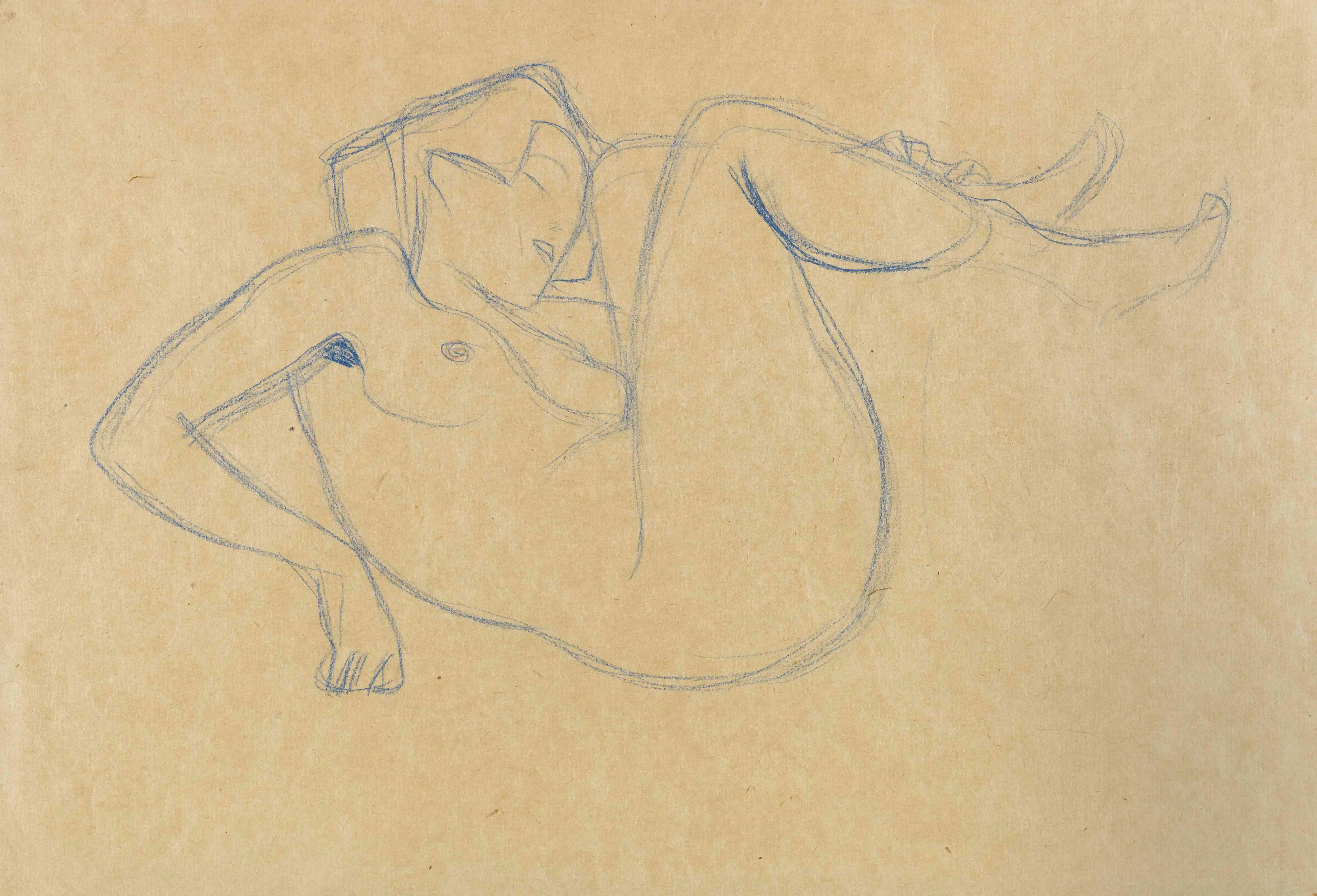 Crouching Female Nude with Drawn‑Up Legs 1903 Gustav Klimt