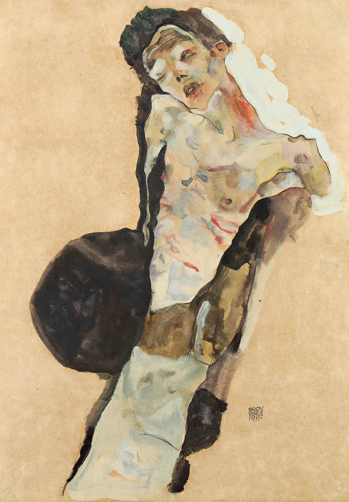 Self-Portrait, Semi-Nude 1911 Egon Schiele