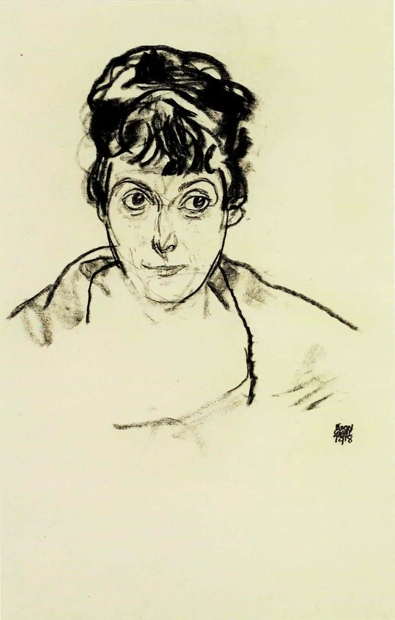 Portrait of a Black‑Haired Woman 1918 Egon Schiele