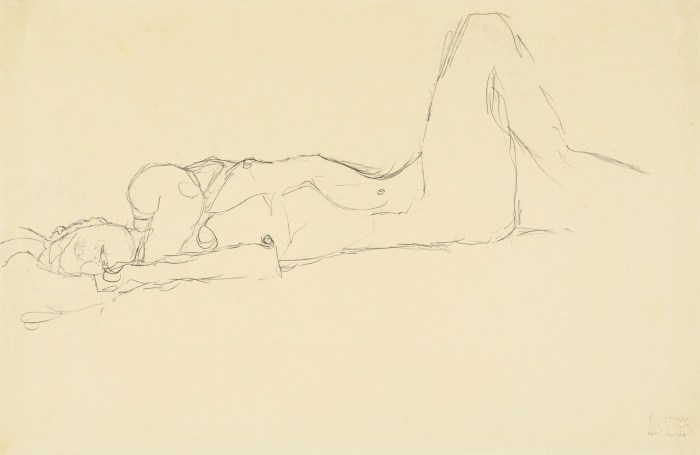 Reclining Nude with Raised Right Leg 1912/13 Gustav Klimt