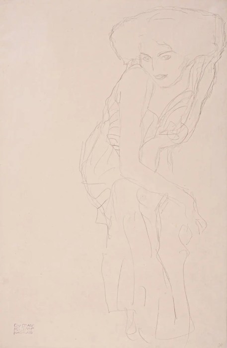 Seated Female in Turned Position, Bending Forward 1909/10 Gustav Klimt