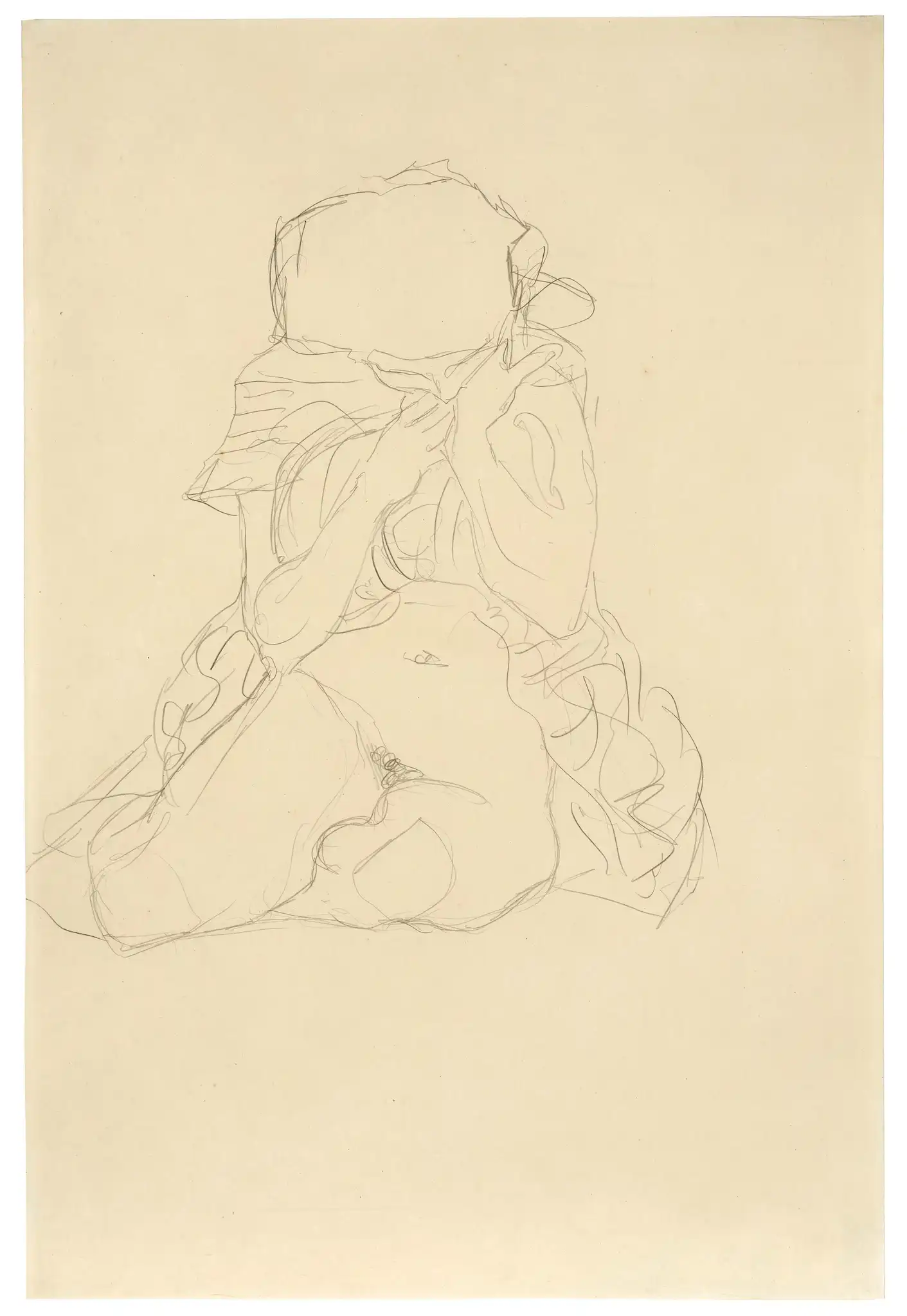 Semi-Nude Seated. Study for Death and Life 1908/09 Gustav Klimt