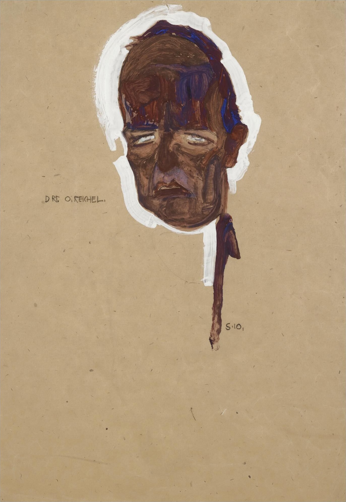 Portrait of Dr. Oskar Reichel, Head Study 1910 Egon Schiele