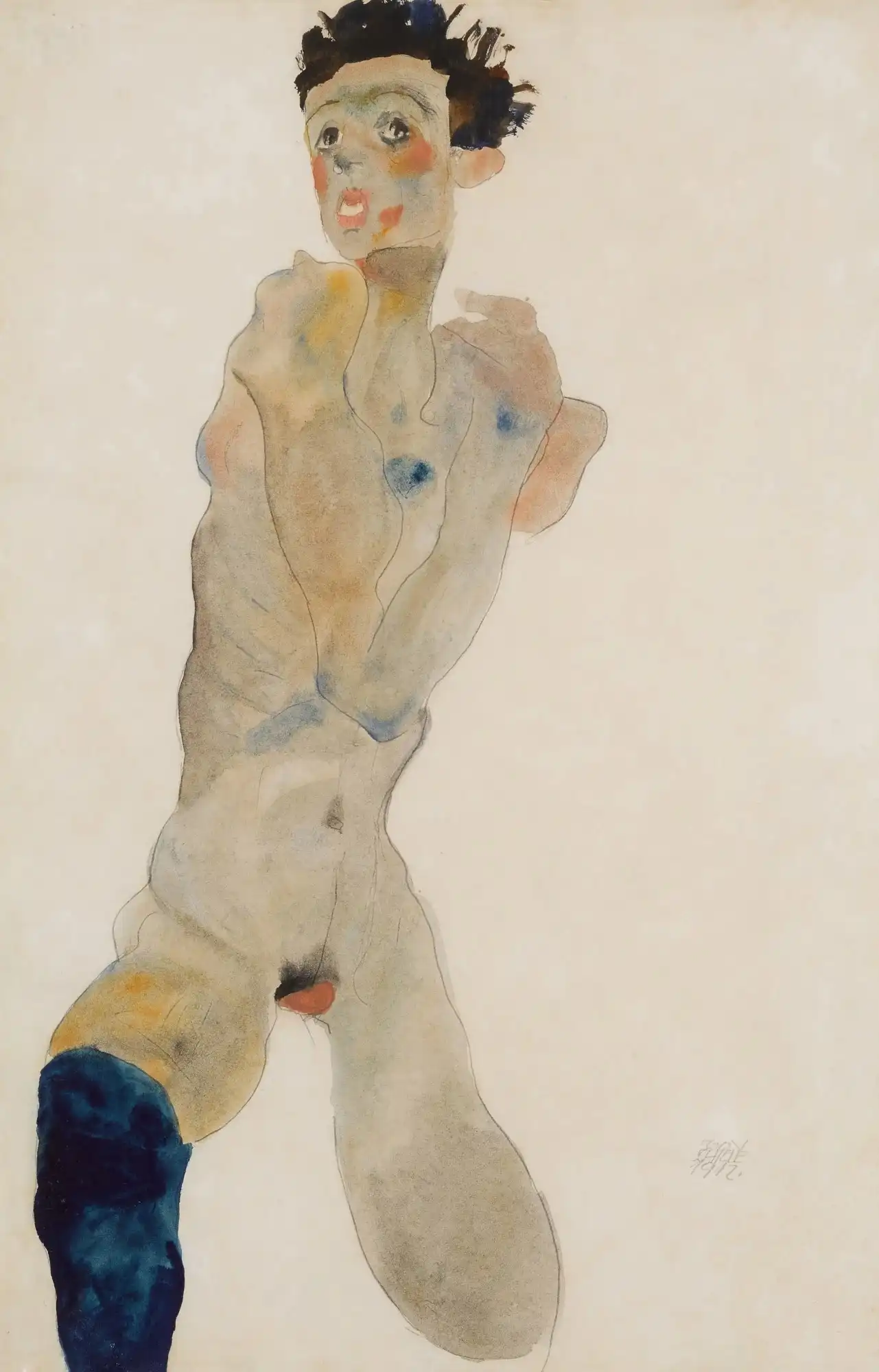 Standing Male Nude with Crossed Arms (Self‑Portrait) 1912 Egon Schiele