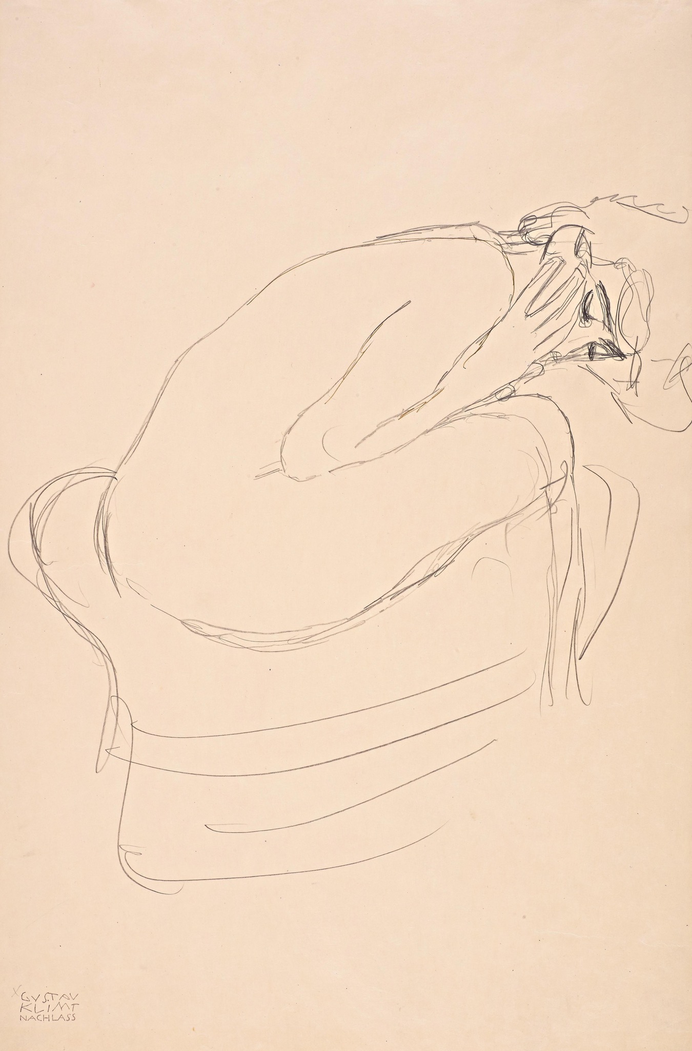 Seated Female Nude Leaning Forward, 1913/14 – Gustav Klimt