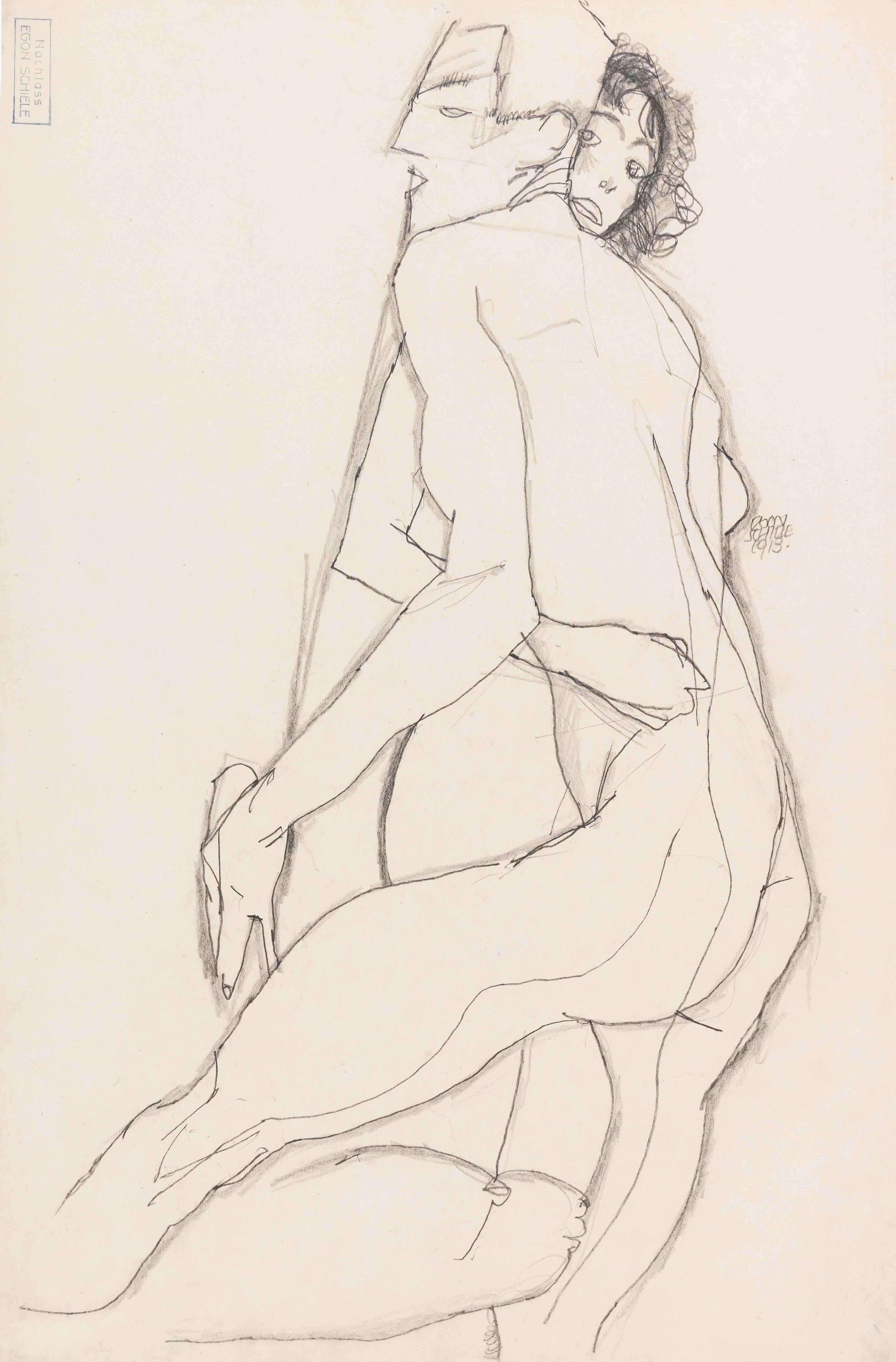 Lovers 1913 Egon Schiele