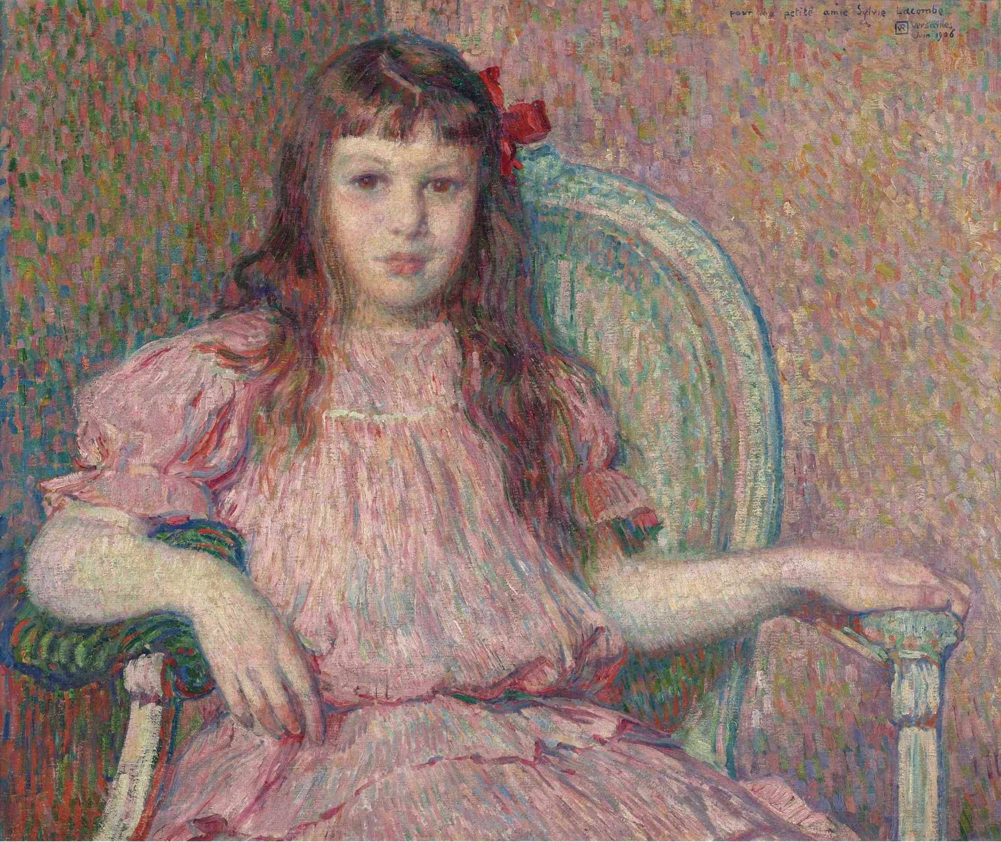 Portrait of Sylvie Lacombe (The Rose Ribbon) – Théo van Rysselberghe