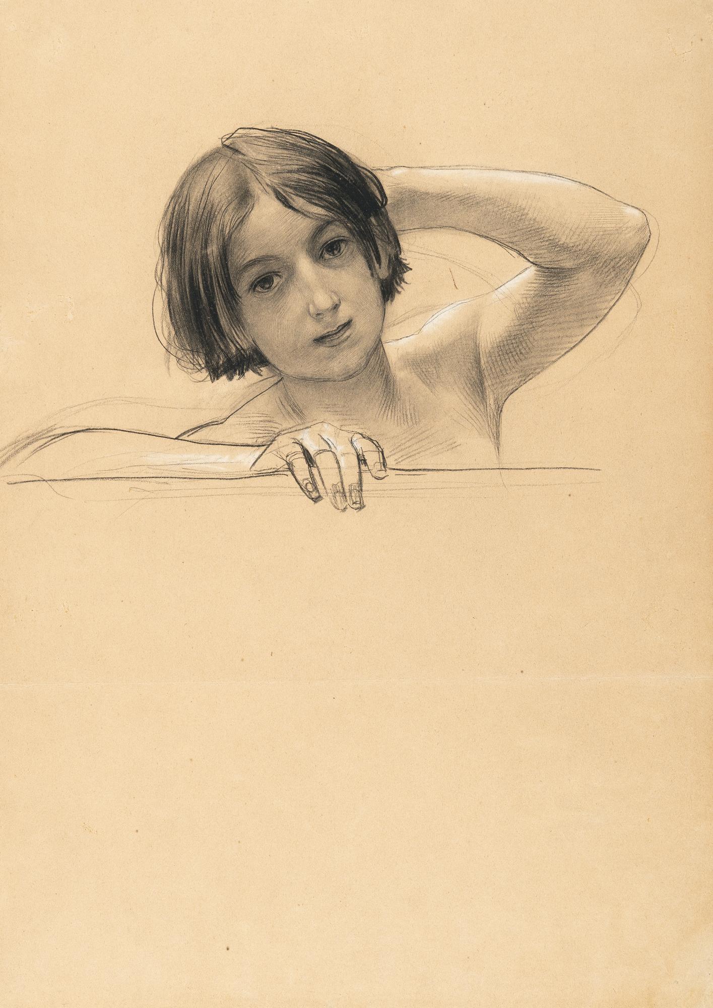 Portrait of a Boy Looking Over a Wall, 1885 – Gustav Klimt