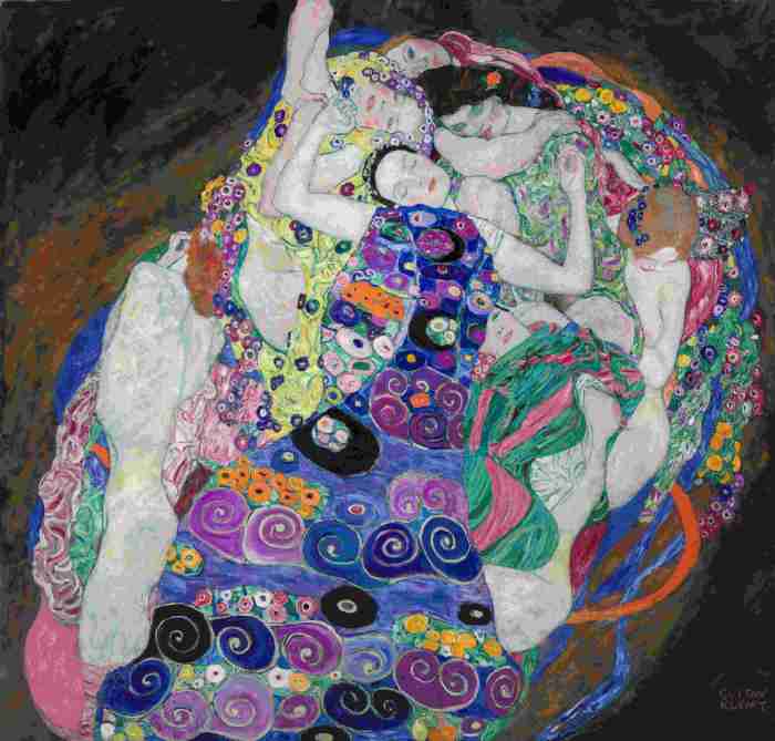Oil on canvas, The Virgin, Die Jungfrau, by Gustav Klimt, 1913. National Gallery Prague. Catalogue raisonné: Natter 203.