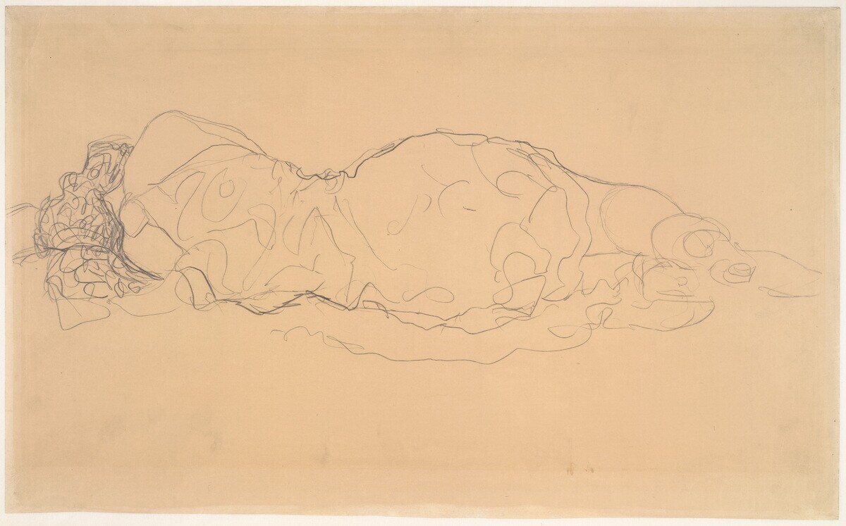 Reclining Woman from Behind, 1916/17 – Gustav Klimt