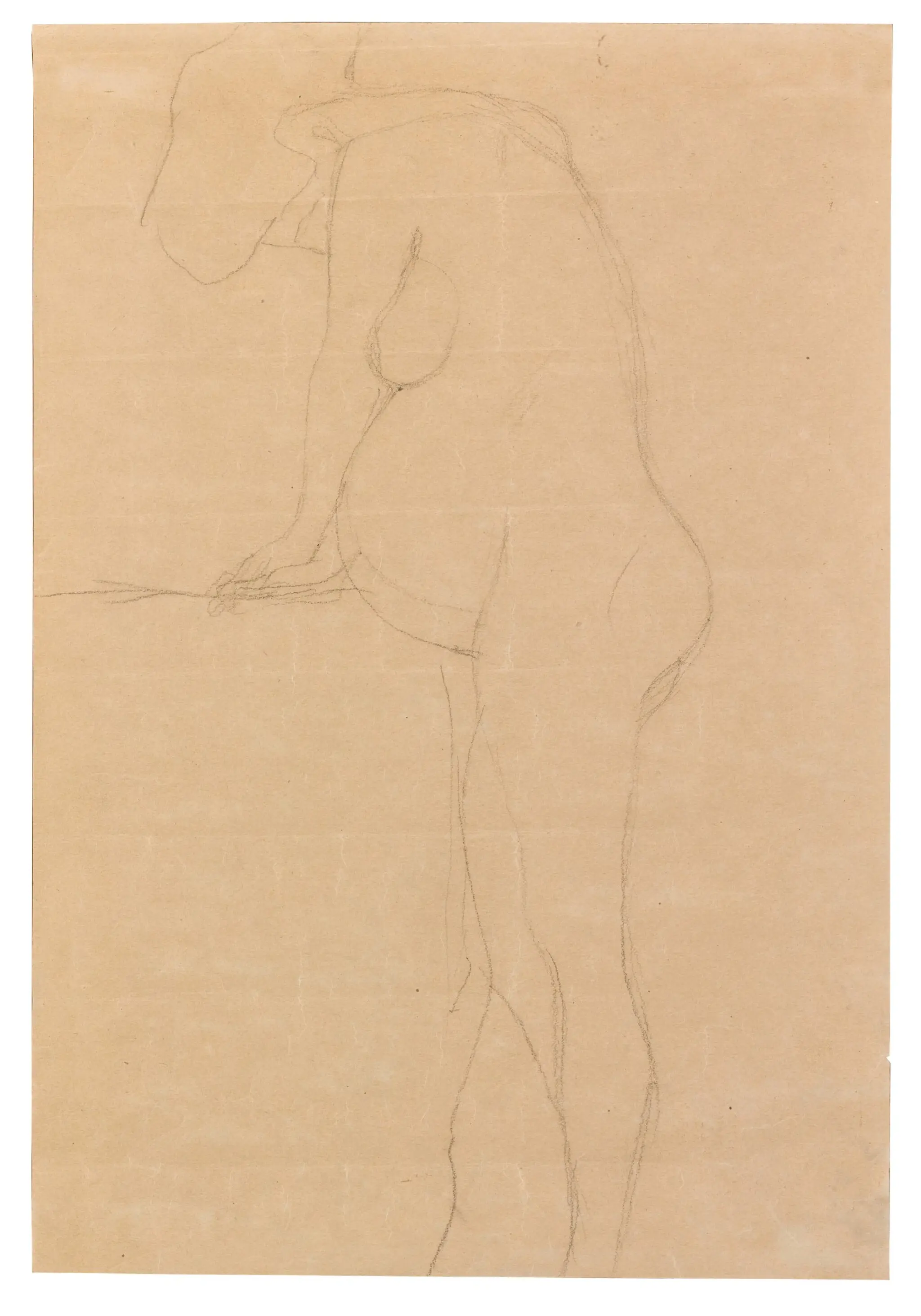 Standing Pregnant Nude with Lowered Head, Facing Left, 1903/04 – Gustav Klimt